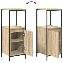 Berkfield Home Bathroom Cabinet with Shelves Sonoma Oak 36x35x95 cm in Natural - Size: 36 x 35 x 95 cm - thumbnail 9