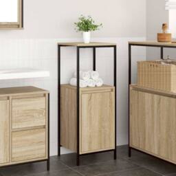 Berkfield Home Bathroom Cabinet with Shelves Sonoma Oak 36x35x95 cm in Natural - Size: 36 x 35 x 95 cm - thumbnail 2