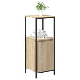 Berkfield Home Bathroom Cabinet with Shelves Sonoma Oak 36x35x95 cm in Natural - Size: 36 x 35 x 95 cm - thumbnail 4
