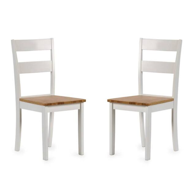 Cheshire Westbury Elegant White & Natural Dining Chairs - Set of 2 - image 1