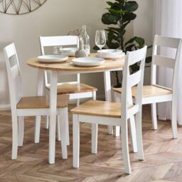 Cheshire Westbury Elegant White & Natural Dining Chairs - Set of 2 - thumbnail 6