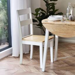 Cheshire Westbury Elegant White & Natural Dining Chairs - Set of 2 - thumbnail 4