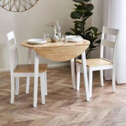 Cheshire Westbury Elegant White & Natural Dining Chairs - Set of 2 - thumbnail 7