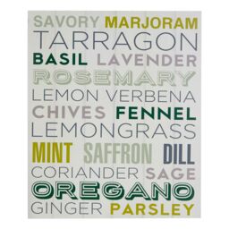 Orsina Herbs Design Wall Plaque, Wooden Sign Featuring Hand-Drawn Herb Illustrations, Adds Botanical Charm in White - thumbnail 1
