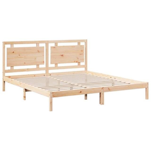 Berkfield Home Decorative Extra Long Bed Frame without Mattress¬†200x220 cm Soli in Light Tan - Size: 200x220 cm - image 1