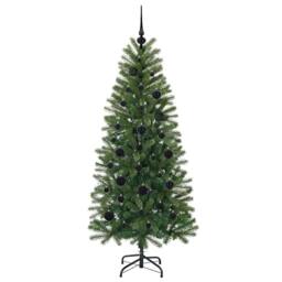 Berkfield Home Artificial Christmas Tree with 150 LEDs Green 150 cm PE & PVC - thumbnail 4