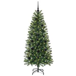 Berkfield Home Artificial Christmas Tree with 150 LEDs Green 150 cm PE & PVC - thumbnail 3