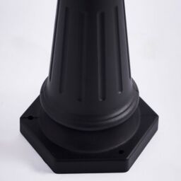 Loops Outdoor Post Lantern Bollard Light Matt Black & Glass 2180mm Tall Garden Lamp - thumbnail 5