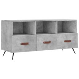 Berkfield Home TV Cabinet Concrete Grey 102x36x50 cm Engineered Wood - Size: 102 x 36 x 50 cm - thumbnail 3