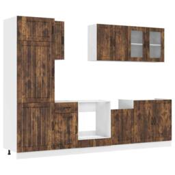 Berkfield Home 8 Piece Kitchen Cabinet Set Kalmar Smoked Oak Engineered Wood in Brown - thumbnail 2