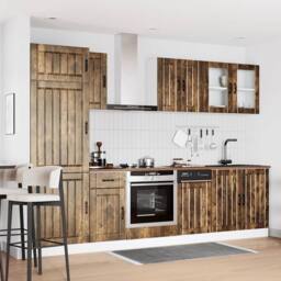 Berkfield Home 8 Piece Kitchen Cabinet Set Kalmar Smoked Oak Engineered Wood in Brown - thumbnail 3
