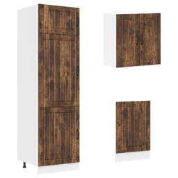 Berkfield Home 8 Piece Kitchen Cabinet Set Kalmar Smoked Oak Engineered Wood in Brown - thumbnail 5