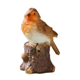 Nordara Large Musical Solar Garden Decoration Singing Robin Ornament Outdoor in Orange