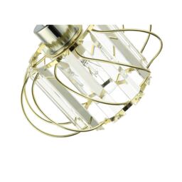 Happy Homewares Modern Pendant Lamp Shade with Clear Acrylic Rectangular Prims & Twisted Frame in Gold - thumbnail 5