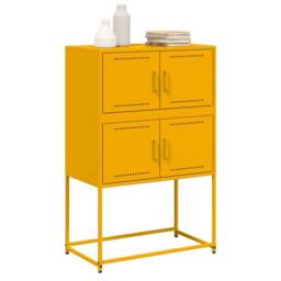 Berkfield Home Sideboard Mustard Yellow 68.5x38.5x107 cm Steel - thumbnail 4