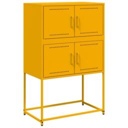 Berkfield Home Sideboard Mustard Yellow 68.5x38.5x107 cm Steel - thumbnail 1