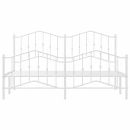 Berkfield Home Metal Bed Frame with Headboard & Footboard White 183x213 cm - thumbnail 5