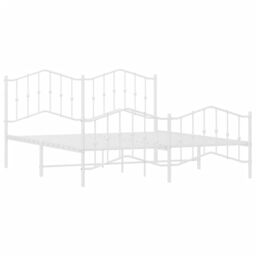Berkfield Home Metal Bed Frame with Headboard & Footboard White 183x213 cm - thumbnail 4