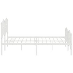 Berkfield Home Metal Bed Frame with Headboard & Footboard White 183x213 cm - thumbnail 6