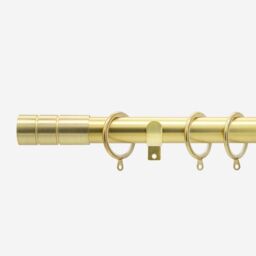 New Edge Blinds Brushed Gold 28mm Barrel Fixed Length Metal Curtain Pole - Size: 115 cm - thumbnail 1