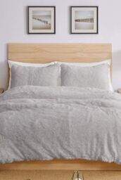 Ezysleep Silver Faux Fur Duvet Cover Set - Size: Single - thumbnail 2