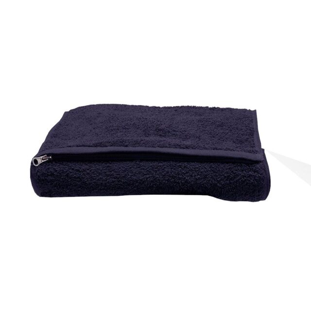Towel City Luxury Pocket Gym Towel in Navy - image 1