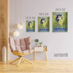 "Artery8 Verdol Toothpaste Vintage Advert Canvas Wall Art Print Cappiello in Green - Size: W18"" x H24""" - thumbnail 4