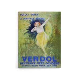 "Artery8 Verdol Toothpaste Vintage Advert Canvas Wall Art Print Cappiello in Green - Size: W18"" x H24""" - thumbnail 1