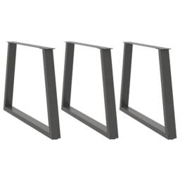 Berkfield Home Dining Table Legs V-Shape 3 pcs Anthracite 100x(72-73.3) cm Steel in Dark Grey - thumbnail 2