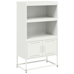 Berkfield Home Highboard White 68.5x38.5x123.5 cm Steel - thumbnail 2