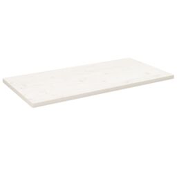 Berkfield Home Table Top White 110x60x2.5 cm Solid Wood Pine Rectangular - thumbnail 1