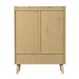 Matteo Natural Rattan 5-Tier Shoe & Storage Cabinet - Light Oak - thumbnail 9