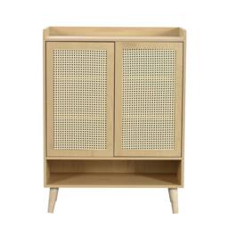Matteo Natural Rattan 5-Tier Shoe & Storage Cabinet - Light Oak - thumbnail 7