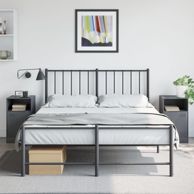 Berkfield Home Bedside Cabinets 2pcs Anthracite 34.5x39x62 cm Steel in Black - image 1