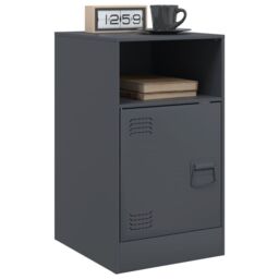 Berkfield Home Bedside Cabinets 2pcs Anthracite 34.5x39x62 cm Steel in Black - thumbnail 3