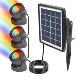 Nordara 3 In 1 Solar RGB LED Submersible Pond Underwater Lighting in Black