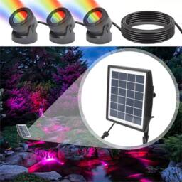 Nordara 3 In 1 Solar RGB LED Submersible Pond Underwater Lighting in Black - thumbnail 4