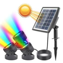 Nordara 3 In 1 Solar RGB LED Submersible Pond Underwater Lighting in Black - thumbnail 3