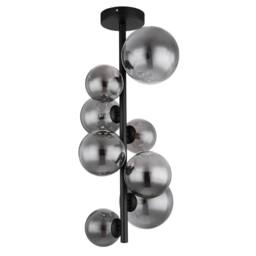 Netlighting Riha Globe Ceiling Light Matt Black Smoke Glass Shade 8x G9 3000K - thumbnail 2