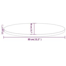 Berkfield Home Table Top White 80x40x2.5 cm Solid Wood Pine Oval - thumbnail 7
