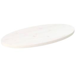 Berkfield Home Table Top White 80x40x2.5 cm Solid Wood Pine Oval - thumbnail 2