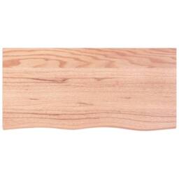 Berkfield Home Table Top Light Brown 100x50x2 cm Treated Solid Wood Oak - Size: 100 x 50 x 2 cm - thumbnail 3