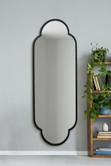 "MirrorOutlet Black Metal Framed Double Arched Oval Wall Mirror 67"" X 23"" 170 X 59M - Size: 1 Pack" - image 1