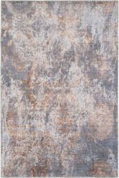 Kukoon Silver Gold Metallic Distressed Abstract Non Slip Washable Low Pile Rug in Metallics - Size: 60 cm x 240 cm - thumbnail 1