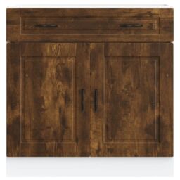 Berkfield Home Kitchen Base Cabinet¬†Porto Smoked Oak Engineered Wood in Brown - thumbnail 4