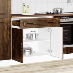 Berkfield Home Kitchen Base Cabinet¬†Porto Smoked Oak Engineered Wood in Brown - thumbnail 3