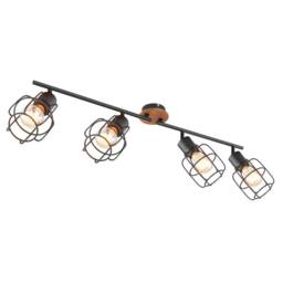 Netlighting Willa Ceiling Spotlight Bar Black 4x E27 - thumbnail 1