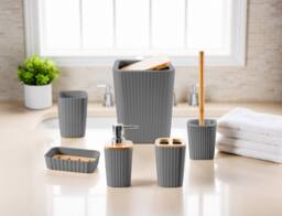 GAVENO CAVAILIA Isla 12 Pieces Bathroom Accessories Set in Charcoal - thumbnail 2