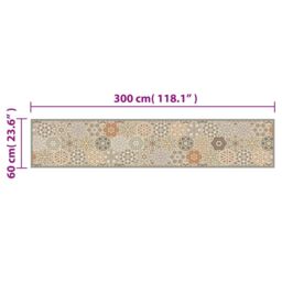 Berkfield Home Kitchen Rug Washable Hexagon Pastel 60x300 cm Velvet - thumbnail 5