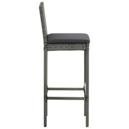 Berkfield Home 5 Piece Garden Bar Set with Cushions Poly Rattan Grey - thumbnail 5